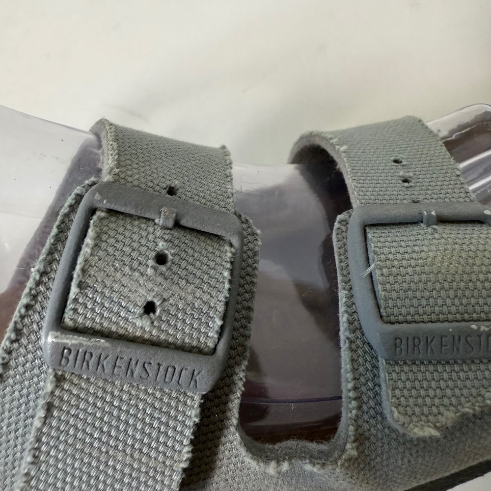Birkenstock Vegan Arizona Sandals Women Gray Canvas Comfort Casual Sz 36 Shoes - Picture 8 of 10